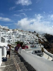 Stairs and white houses